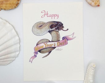 Hognose Snake New Year's Postcard Set