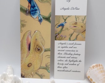 Bearded Dragon Fantasy Art Bookmark - The Encounter