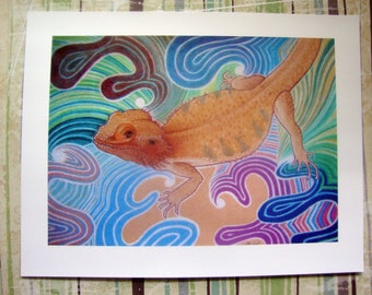 Bearded Dragon Fantasy Art Print - Stink Eye
