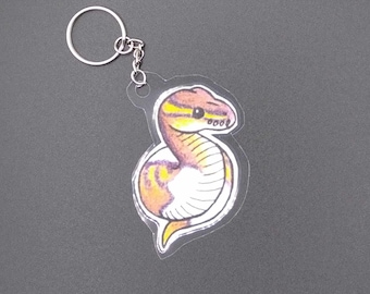 Pied Ball Python Keychain: Hand Drawn Snake Lover Gift