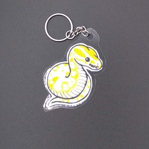 Ball Python Keychain - Albino Morph