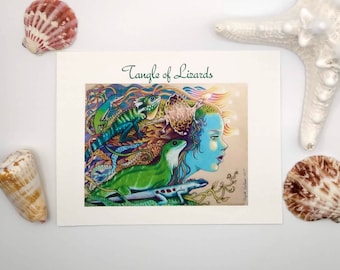 Lizards Fantasy Postcard