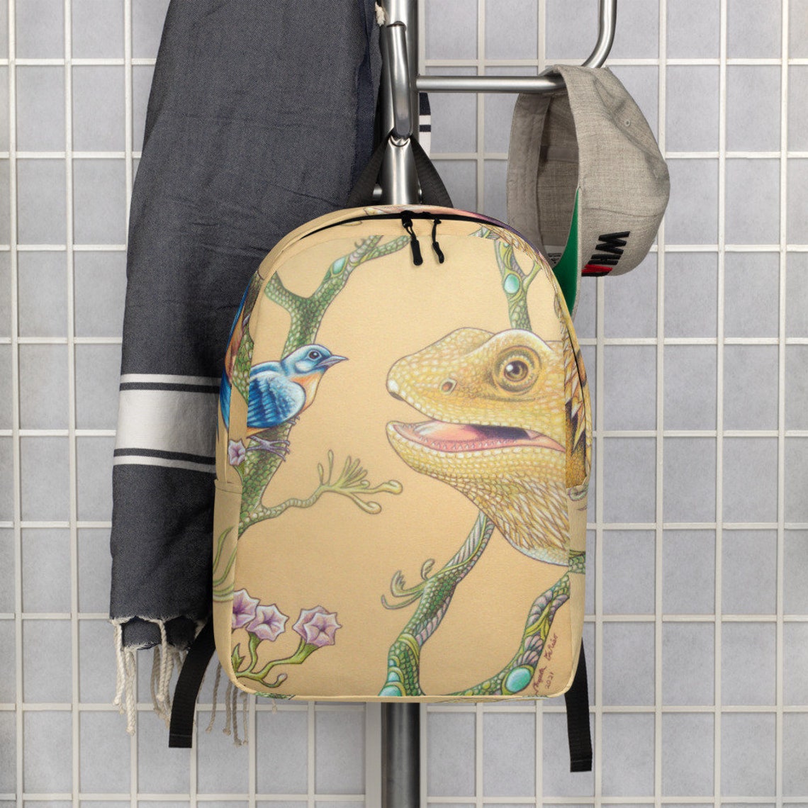 Bearded Dragon Fantasy Art Minimalist Backpack The Encounter Etsy