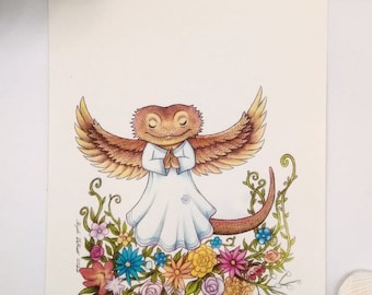 Pet Loss Memorial Bearded Dragon Angel Postcard