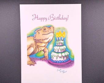 Bearded Dragon Birthday Postcard