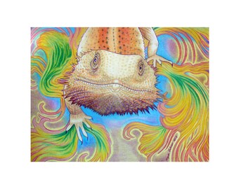 Bearded Dragon Art Print "Celestial Dragon"