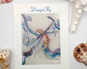 Dragonfly Bearded Dragon Postcard