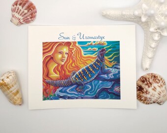 Sun and Uromastyx Postcard
