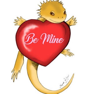 Valentine's Day Printable Card, Bearded Dragon