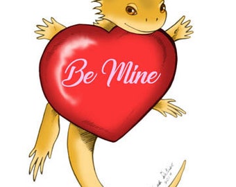 Druckbare Valentinstagskarte, Bearded Dragon