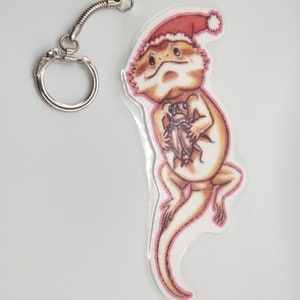 Bearded Dragon Christmas Keychain