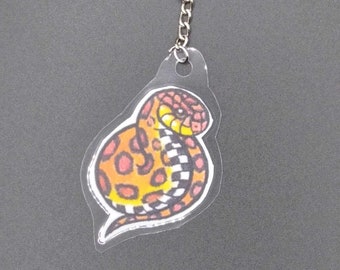 Corn Snake Keychain: Hand Drawn Laminated Snake Lover Gift