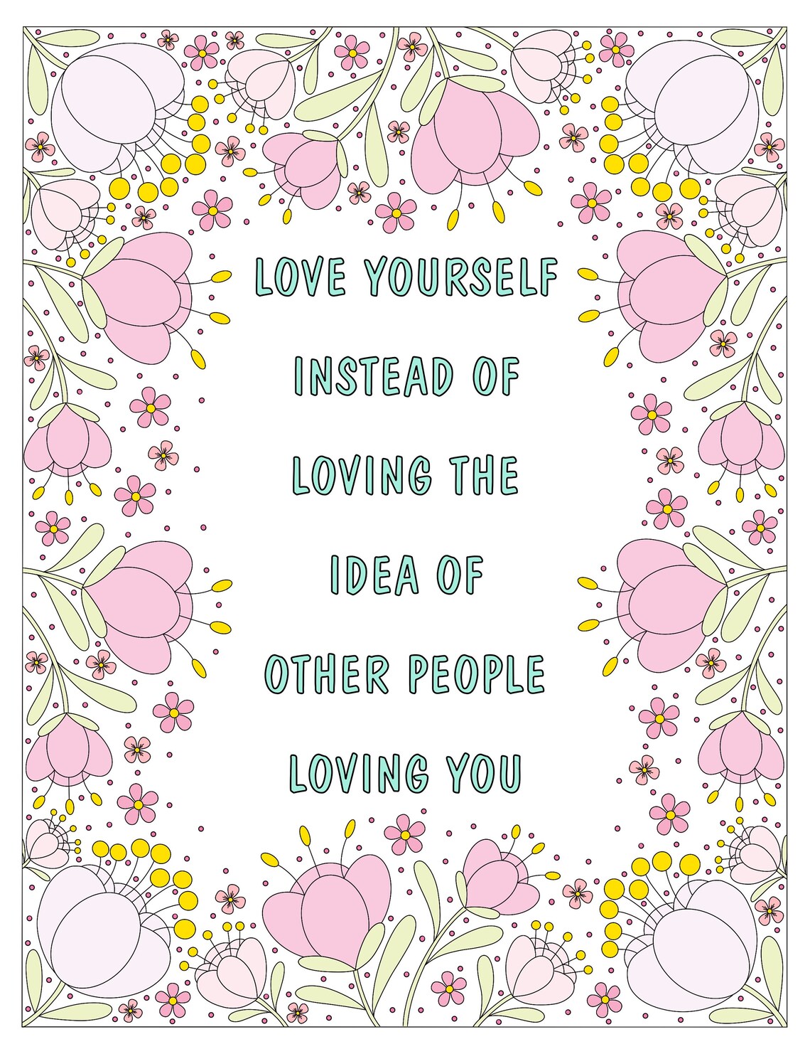 Self-love Coloring Page Quote Coloring Page Spring Coloring - Etsy Canada