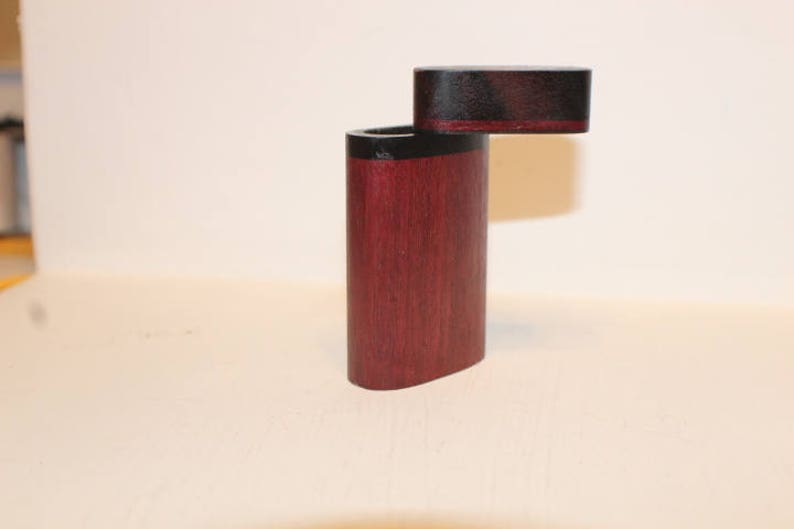 Handmade Dugout Exotic Hardwood Double Composite Inlay Spring Loaded Brass Pipe 3-18 Tall Box A