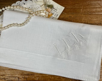 Bridal Handkerchiefs, Elegant Wedding gift, bridesmaids, groomsmen, parents of bride and groom, embroidered wedding handkerchiefs