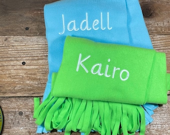 Winter scarf, simple fleece scarf, personalized fleece scarf, Valentine’s Day gift scarf, monogrammed gift for kids and adults