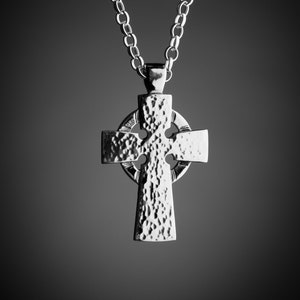Celtic Cross Necklace for men, Handcrafted in Ireland
