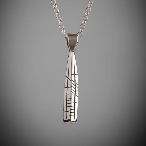 Personalised Men's Pendant, Ancient Ogham Inscription, Old Irish for Him