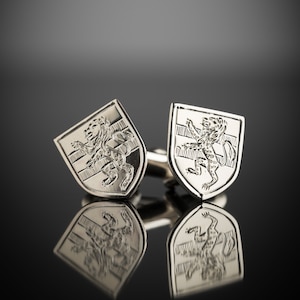 Custom Family Crest Cufflinks - Handcrafted in Sterling Silver