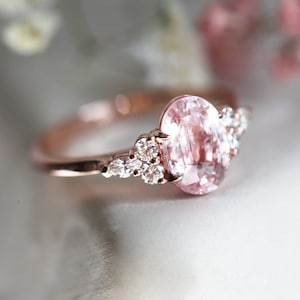 Pink Sapphire Ring Rose Gold Sapphire Engagement Ring Rose - Etsy