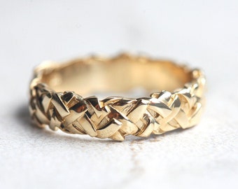 Gold Mens Ring, Rustic Ring, Unisex Gold Ring, Palm Ring, Textured Ring, Thumb Ring, Gift for Him