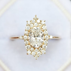 1.5ct diamond ring, Halo diamond ring, Diamond engagement ring, Over one carat diamond ring, oval diamond ring image 1