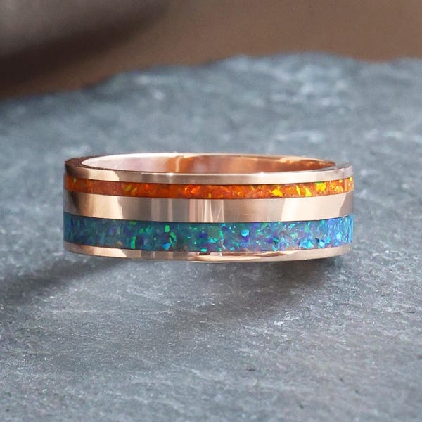 Doppel Einlegearbeit Herren Ring rosegold