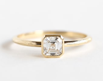 Asscher diamond engagement ring solitaire