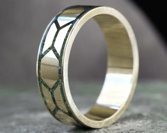 Atlas Opal Inlay Men's band unisex