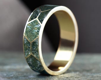 Atlas Opal Inlay Men's band unisex