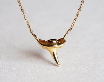 Shark tooth necklace, Dainty necklace, 14k gold necklace, Gold filled necklace, Charm necklace