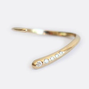 Komet Diamant Ring, Offener Ehering, Einzigartiger Stapelring, Diamant wickelring