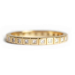 Diamond Eternity Ring, Full Eternity Wedding Band in 18k Solid Gold