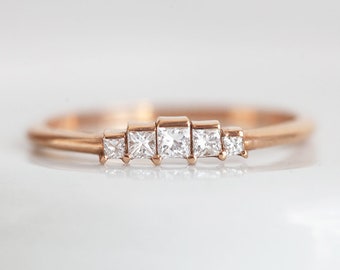 Thin Diamond Wedding Ring Diamond Wedding Band Simple | Etsy