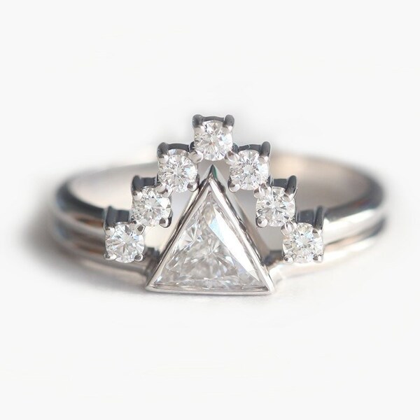 Turqouise Double Band Trillion Ring main image 0