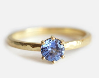 Cornflower Blue Sapphire Ring, Blue Sapphire Solitaire Ring, Blue Sapphire Engagement Ring