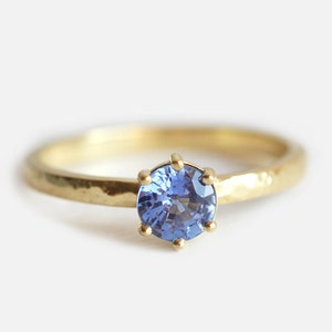 Cornflower Blue Sapphire Ring, Blue Sapphire Solitaire Ring, Blue Sapphire Engagement Ring