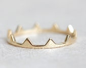 14k Gold Crown Ring, Gold Crown Ring, Stacking Rings, Crown Ring Rose Gold, Crown Ring White Gold, Crown Ring Simple, Minimalist Crown, Ring