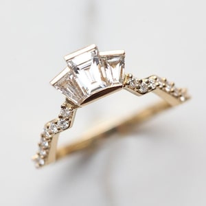 Einzigartiger Diamant passend Band, Baguette Diamant Ring passend
