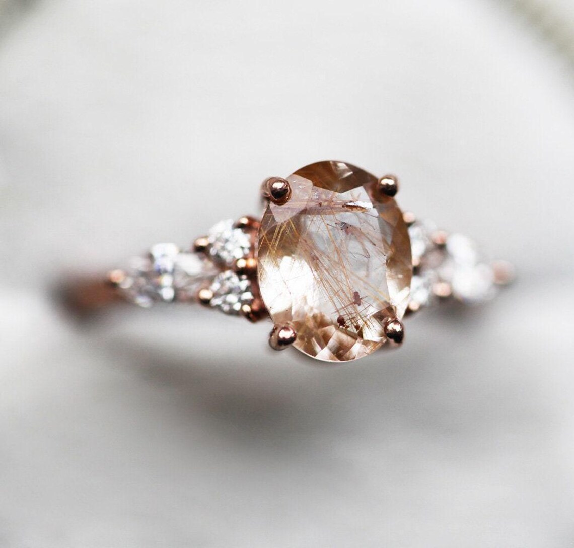 Golden Bronze Rutile Quartz Ring, Golden Rutile Quartz Ring - Etsy
