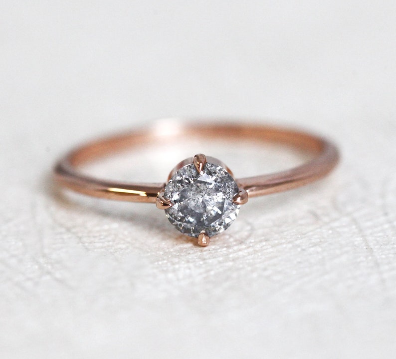 Salt and Pepper Diamond Ring Natural Diamond Ring With Galaxy Etsy