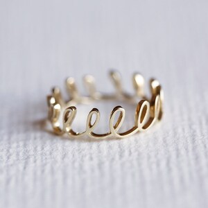 Twisted Wedding Band, Loop Ring in 14k or 18k Solid Gold image 8