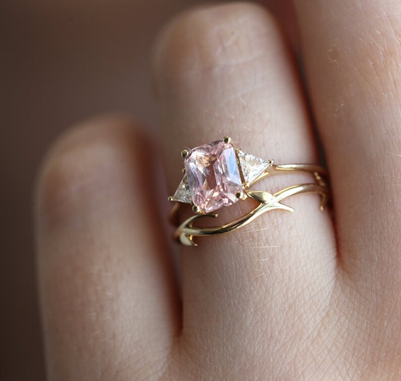 Delicate Twig Ring, Gold Floral Ring available in 14k 18k Gold and platinum image 5