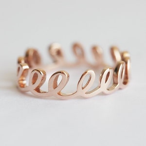 Twisted Wedding Band, Loop Ring in 14k or 18k Solid Gold image 7