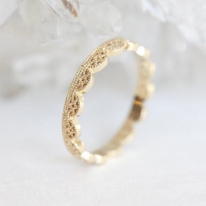 Gold Filigree Ring, Rose Gold Lace Band 18k rose Gold