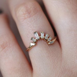 Art Deco Diamant Ehering, Artdeco Diamant Ring, Baguette Ring, Baguette Ring Bild 1