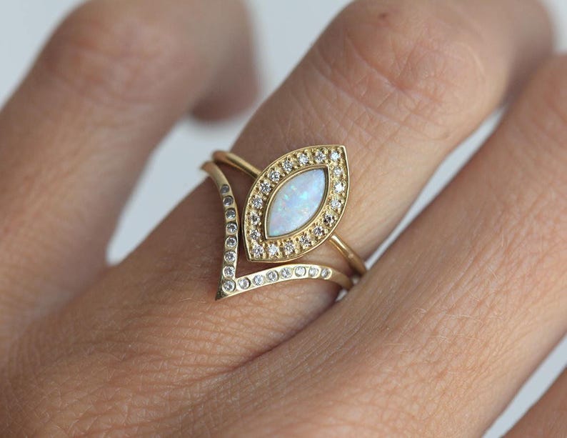 Rose Gold Diamond Ring, Rose Gold Wedding Ring, Stacking Rose Gold Ring, Diamond Stacking ring, Curved wedding band image 8