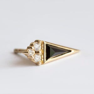 Black Diamond Earring, Single Earring, Diamond Stud Earring, Rose Cut Diamond Earring, Black Diamond Stud, 14K Gold Diamond Stud image 2