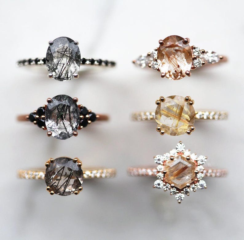 Golden Bronze Rutile Quartz Ring, Golden Rutile Quartz Ring - Etsy