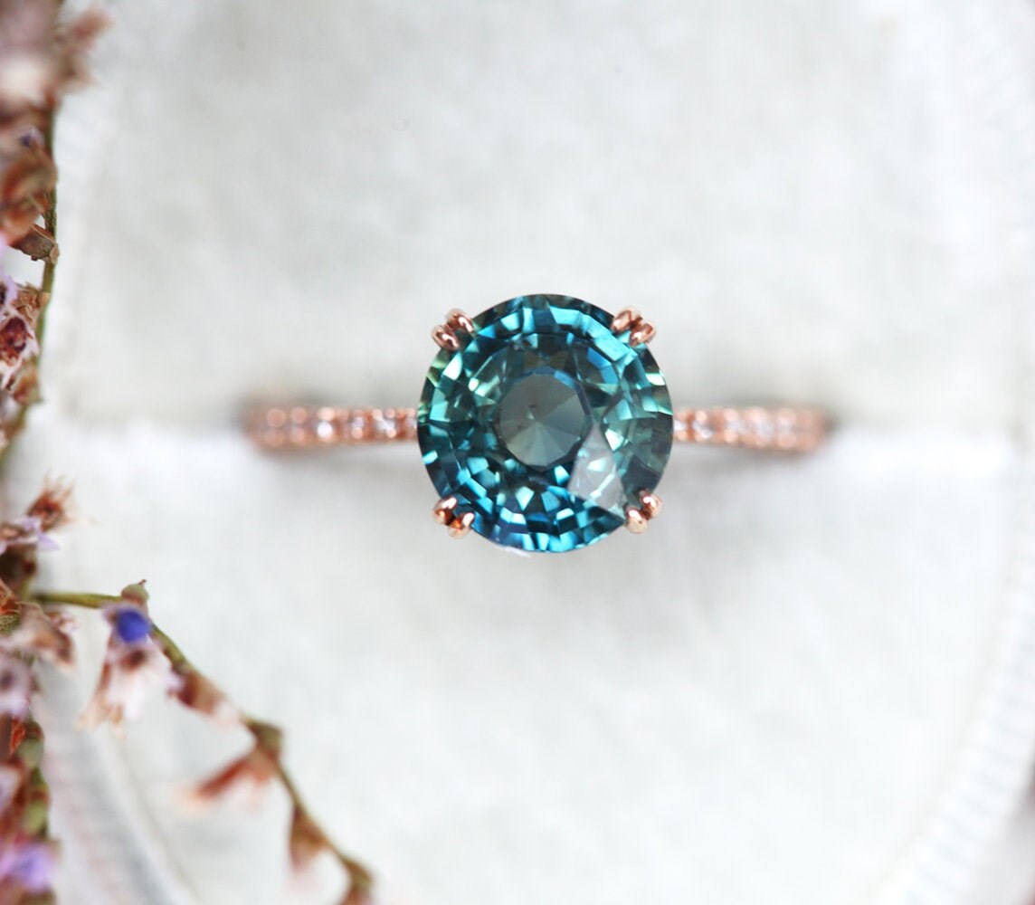 Peacock blue hotsell sapphire ring
